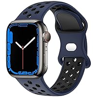 Compatible apple watch band sport band silicone material soft shockproof sweatproof replacement strap compatible apple watch ultra 49mm band apple-watch series 8 7 6 5 4 3 2 1 SE 49mm 45mm 44mm 41mm