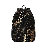 3d Stylish Gold Marbling Texture Large Capacity Backpack, Men'S And Women'S Fashionable Travel Backpack, Leisure Work Bag,
