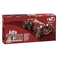 Italeri 4708S Alfa Romeo 1:12 8C/2300 1931-33 Building, Stand Model Making, Crafts, Hobby, Gluing, Plastic Kit, red, Mittel