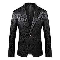 Men's Luxury Embroidered Tuxedo Jacket One Button Stylish Jacquard Wedding Blazer Dinner Prom Party Sports Coats