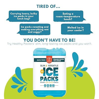  Healthy Packers Ice Pack for Lunch Box - Freezer Packs -  Original Cool Pack