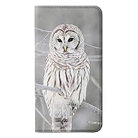 RW1566 Snowy Owl White Owl PU Leather Flip Case Cover for Samsung Galaxy S22 Plus