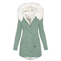 Womens Warm Winter Coat Thicken Fleece Jacket Lined Parka Plus Size Jacket With Hood