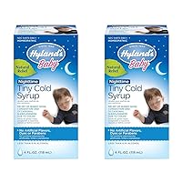 Hyland's Naturals Baby Tiny Cold Syrup, Nighttime PM, Natural Relief of Sneezing, Runny Nose, Congestion & Sleeplessness, 4 Ounce (Pack of 2)