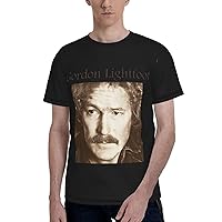 Gordon Music Lightfoot Singert Shirt Men's Summer Round Neckline Fashion Short Sleeve Tee