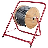 Durable Single Axle Cable Caddy - Commercial Industrial Grade Steel Wire Dispenser - Compact Design Holds Cable Reels Up to 20