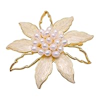 JYX Pearl Floral Rice Tiny Pearl Ball Brooch Pin 3mm White Freshwater Pearl Brooches