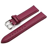 Watchstraps Leather 22mm20mm18mm 16mm 14mm 12mm Men's Leather Strap Ladies Watch Strap Metal Buckle on Wrist Strap (Band Color : Purple)