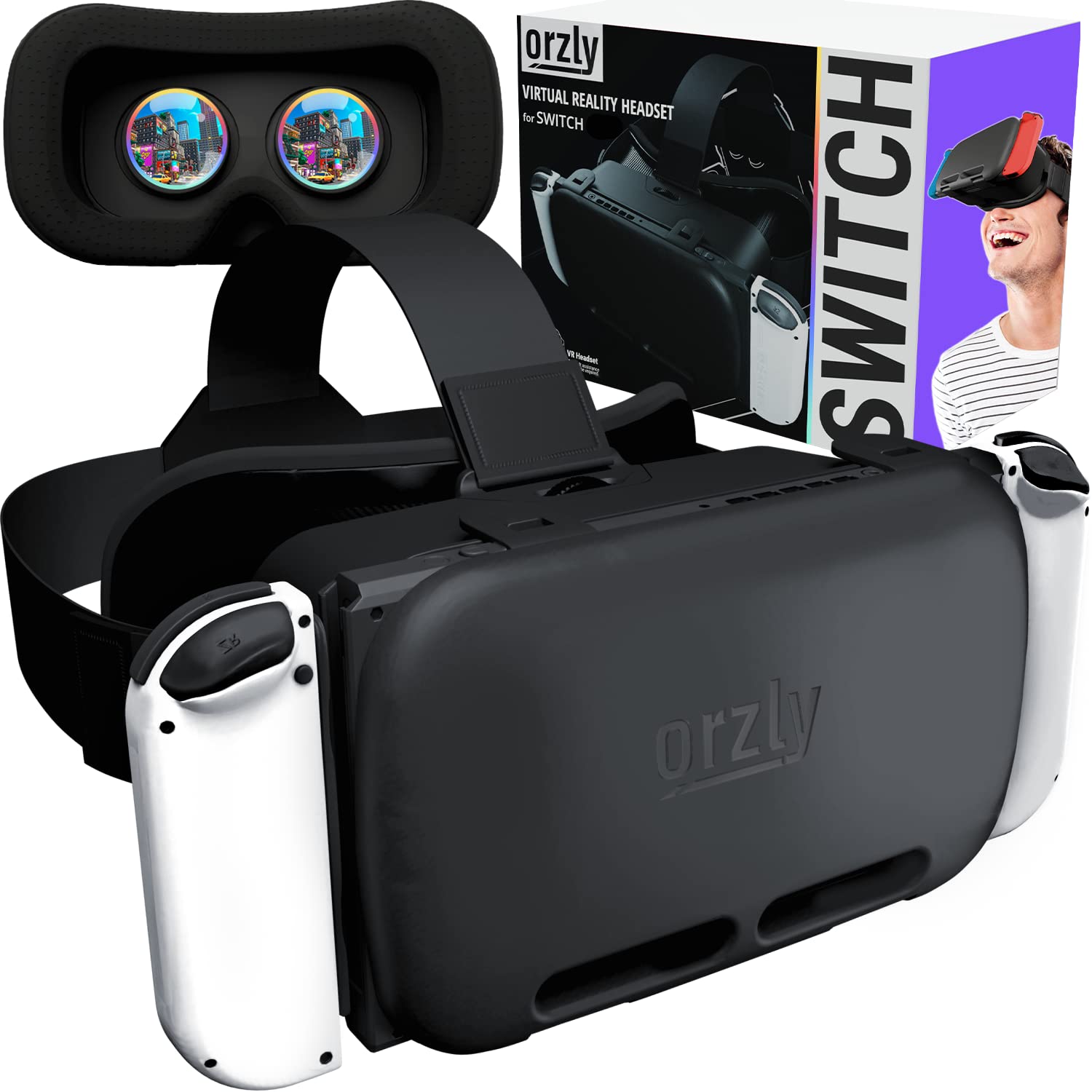 Orzly Glass Screen Protectors & VR Headset for Nintendo Switch
