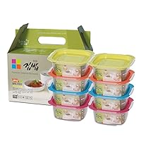 Food Container 8 Set, Meal Prep Containers, Food Storage Containers, BPA Free Lunch Boxes, Microwave, Oven, Freezer Safe