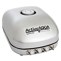 AAPA15L Active Aqua, 4 Outlets, 6W, 15 L/min Air Pump, Silver,Grey