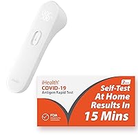 COVID-19 Antigen Rapid Test, 1 Pack, 2 Tests Total & iHealth No-Touch Forehead Thermometer PT3