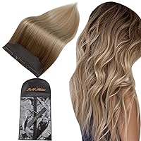 Full Shine Brown Mix With Blonde Balayage Ombre Wire Hair Extensions 12 Inch 70 Grams With A Hair Extensions Storage Bag for Women