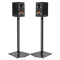 Perlegear Universal Speaker Stands with Cable Management, Stands for Satellite Speakers & Bookshelf Speakers Holds to 22lbs, 33.6 Inch Surround Sound Speaker Stands 1 Pair (PGSS2)