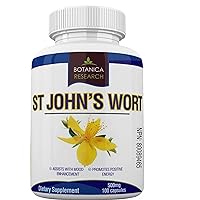 St John's Wort Extract Supplement: 500mg Vitamin Herb for Mood, Serotonin and Dopamine. Manages Stress, Sadness, Seasonal Mild Depression. 100 Saint John Wort Capsule Pills…