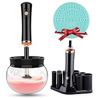 Premium Makeup Brush Cleaner and Dryer Machine Hangsun Electric Cosmetic Make Up Brushes Set Cleaning Tool with 8 Size Rubber Collars Wash and Dry in Seconds