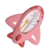 Baby Bath Thermometer, PP Shell Airplane Shape Baby Bath Water Thermometer Constant Temperature Lovely for Baby for Bathroom (Pink)