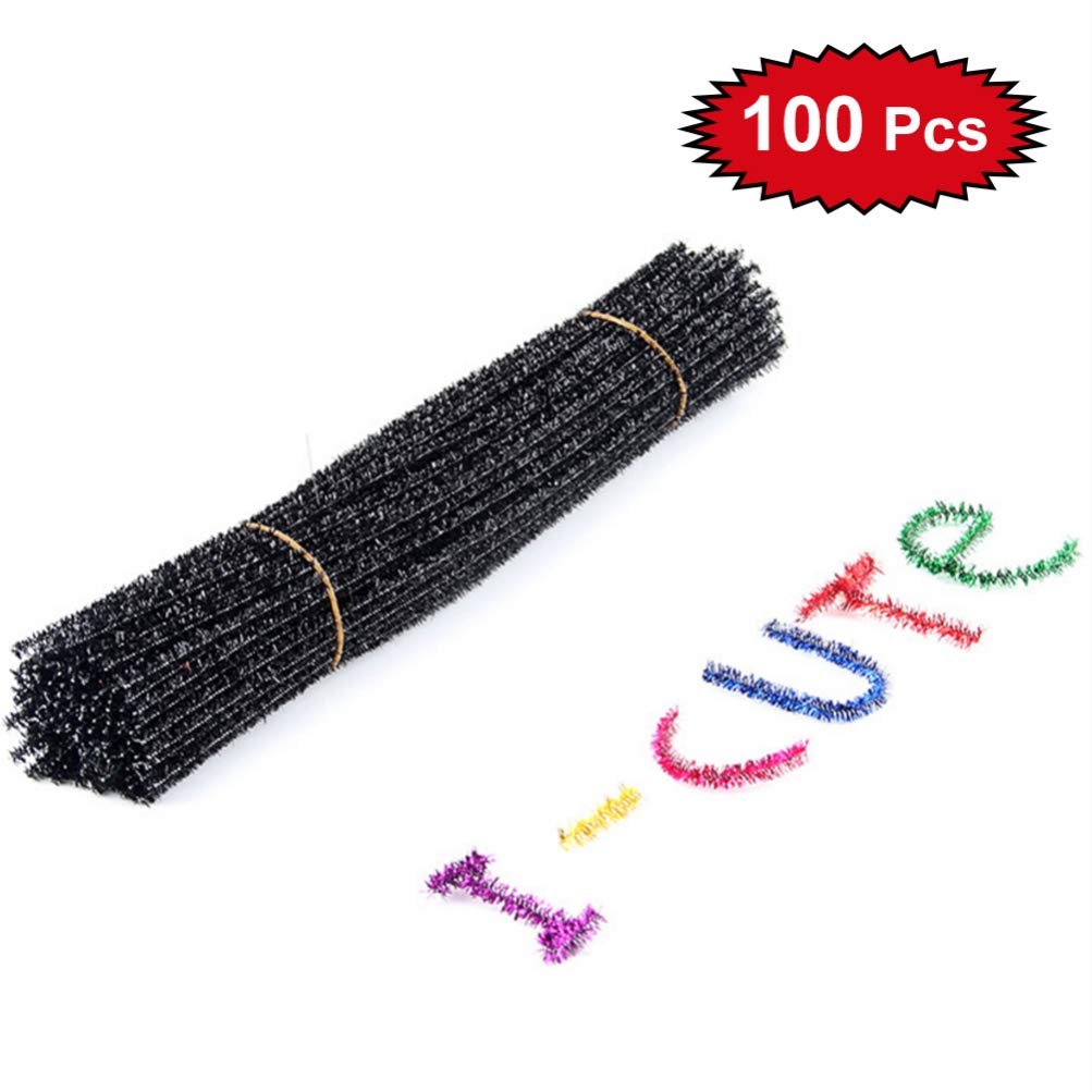 100Pcs White Pipe Cleaners for Crafting Chenille Stems Christmas Gift Wrapping Ties Plush Twisted Bar Chenille Stems Pipe Cleaners Fuzzy Pipe DIY Electric Wire Child self Made