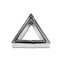 3in1 Triangle Shape Stainless Steel Small Cake Biscuit Mold DIY Dessert Cookie Cutter Set (1 Set)