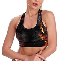 Fire Frame Women's Sports Bra Wirefree Breathable Yoga Vest Racerback Padded Workout Tank Top