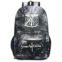 Sword Art Online SAO Game Cosplay Luminous Backpack Casual Daypack Travel Hiking Carry on Bags with USB Charging Port Galaxy D /2