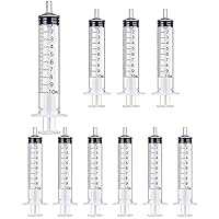 10 Pack 10cc Syringes, 10ml Plastic Syringe Individually Sealed Without Needle for Liquid, Dog Cat Syringe, Glue Applicator, Colostrum Collection (10ML)