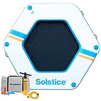 SOLSTICE Original Floating Inflatable Dock Platform 6 X 5 FT Float for Lake Boat Pool Ocean | Water Mat Swim Deck Raft for Multiple Adults Kids Dogs | Heavy Duty Dropstitch 6 Inch Thick W/Bag & Pump