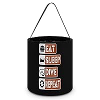 Eat Sleep Dive Repeat Funny Easter Eggs Basket Candy Gift Storage Bags Buckets for Party Favors Supplies