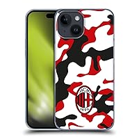 Officially Licensed AC Milan Camouflage Crest Patterns Hard Back Case Compatible with Apple iPhone 15