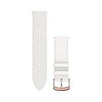 Garmin Quick Release Band, 20mm, White Italian Leather with 18K Rose Gold PVD Hardware
