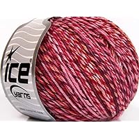 Lorena Colorful Pink Red Burgundy DK Yarn - Cotton Acrylic Blend - 50 Grams (1.76 Ounces) 160 Meters (174 Yards)