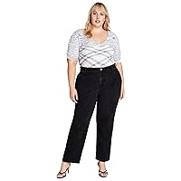 Trendy Plus Size Cotton Ultra High Rise Ripped Jeans