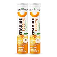 Vitamin C 1000mg with Over 20 Vitamins, Herbs & Minerals Immune Support Effervescent Tablets, Blast of Vitamin A, C, E, Zinc, Selenium, Echinacea & Ginger（Orange Flavor 36 Count）