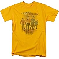 Trevco Men's Star Trek Short Sleeve T-Shirt, Animated Gold, Medium