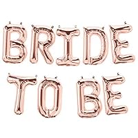 Tellpet Bride to Be Letter Balloons Banner, Bridal Shower Supplies, Bachelorette Party Supplies Decorations, Rose Gold, 16 Inch