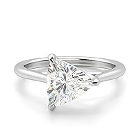 Siyaa Gems 1.80 CT Trillion Moissanite Engagement Ring, Wedding Eternity Band Vintage Solitaire Halo Setting Silver Jewelry Anniversary Promise Vintage Ring Gift for Her