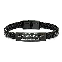 Gifts for Neurosurgeons | Engraved Braided Leather Bracelet | 