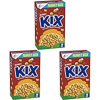 Honey Kix Whole Grain Breakfast Cereal, Lightly Sweetened Corn Cereal, Family Size, 18 oz (Pack of 3)