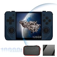 RGB30 Handheld Game Console 4 inch IPS Retro Hand-held Games Consoles Hand Held Video Game Preinstalled System Support Multiplayer WF BT RK3566 128GB Blue