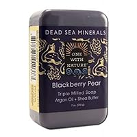 One With Nature Blackberry Pear Dead Sea Mineral Soap, 7 Ounce Bar