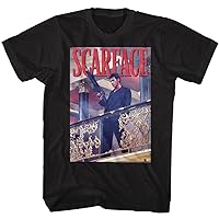 Scarface Railing Shot Black Adult T-Shirt Tee