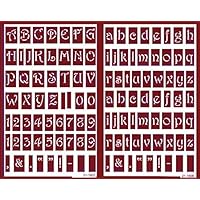 Over 'n' Over Reusable Self-Stick Etching Stencil for Glass or Stamping | Bundle of 2 Items | Lowercase Alphabet and Capital Letters with Numerals