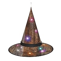 Strawberry Print Halloween Cone Witch Hat with Led Light Cosplay for Wizards Hat Masquerade Halloween Party Accessories.