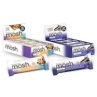 MOSH Chocolate Lovers Pack - Cookie Dough Crunch Protein Bars 12pk - Cookies and Cream Crunch Bars 12pk - 12g Protein Keto Snack MOSH Chocolate Lovers