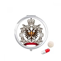 Double-Headed Eagle Emblem Europe Pill Case Pocket Medicine Storage Box Container Dispenser