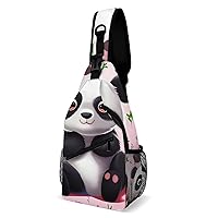 Chest Bag Sling Bag for Men Women Panda Star Sport Sling Backpack Lightweight Shoulder Bag for Travel