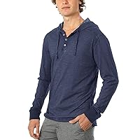 Men's Long Sleeve Hoodie Garment Dyed Pullover Hood shirt - Lightweight