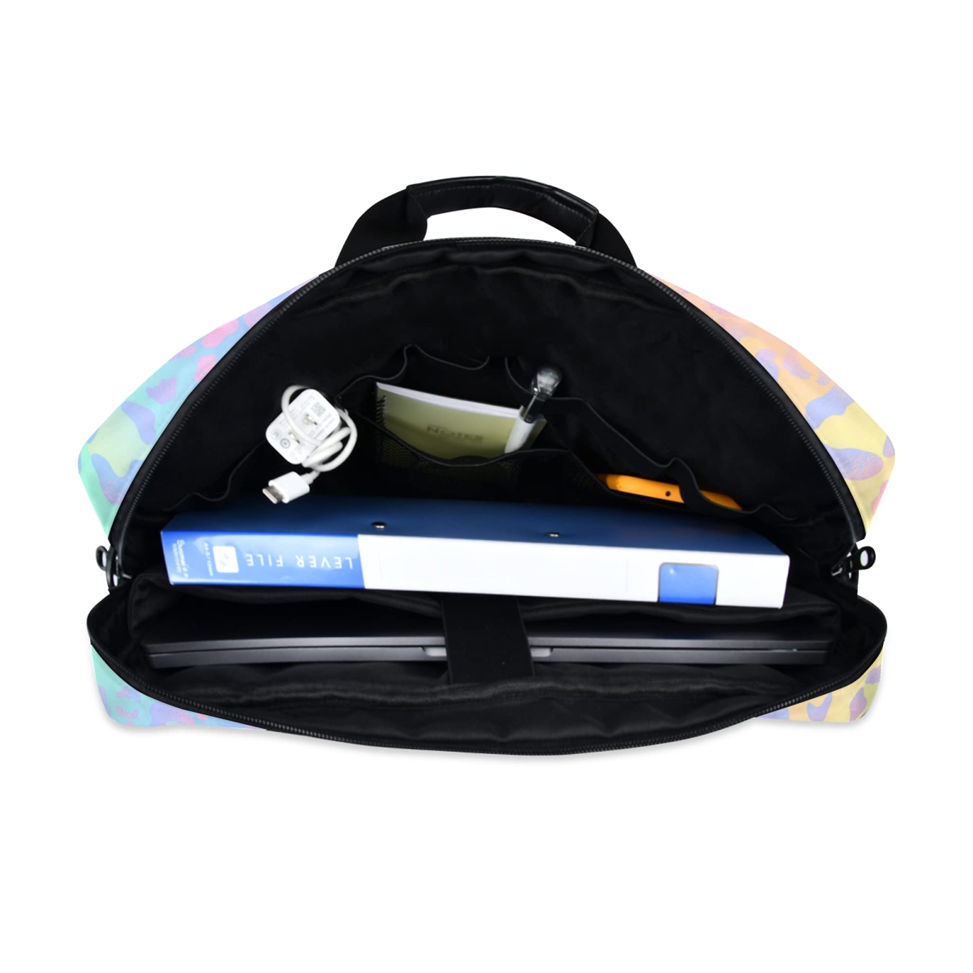 ALAZA Rainbow Leopard Print Rose Gold Cheetah Laptop Case Bag Sleeve Portable Crossbody Messenger Briefcase wStrap Handle, 13 14 15.6 inch, Multicoloured