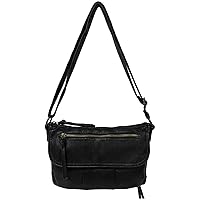 Smooth Faux Leather Crossbody, Black