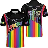 Personalized Name LGBT Men & Women Polo Shirt S-5XL, LGBT Polo Shirt Mens, LGBT Shirts for Women (Style 8, Bird-Eye Pique) Multi